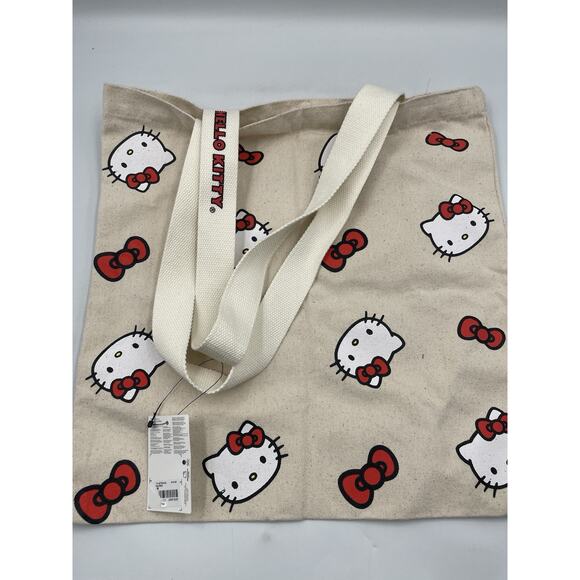 Hello Kitty Canvas Faces And Ref Bow Tote NEW With Tags - Fast Shipping! - Picture 3 of 5